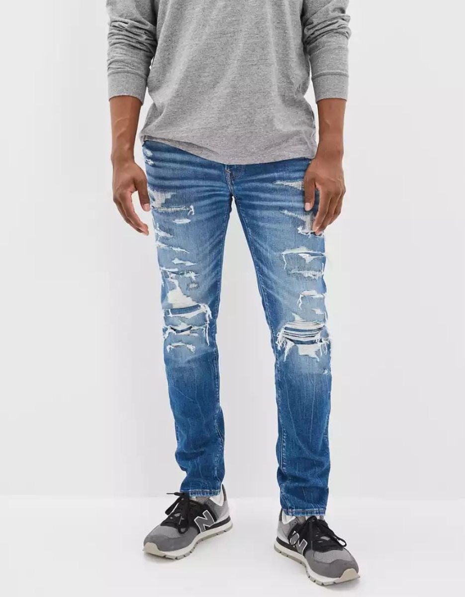 Jean American Eagle AE AirFlexPatched Slim Multicolore Homme | DRE-52095999